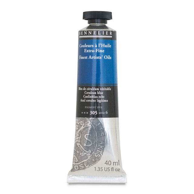 Sennelier Artists' Extra-Fine Oil, Cerulean Blue, 40 ml.