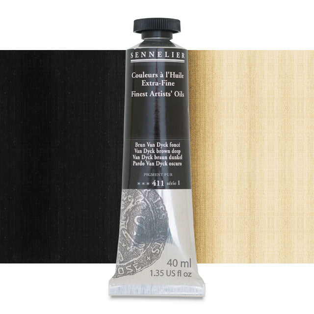 Sennelier Artists' Extra-Fine Oil, Van Dyck Brown Deep, 40 ml.