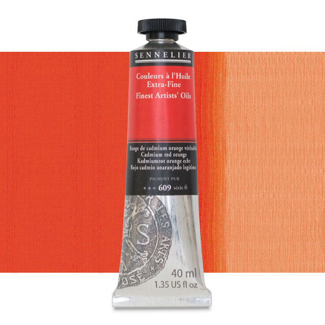 Sennelier Artists' Extra-Fine Oil, Cadmium Red Orange, 40 ml.