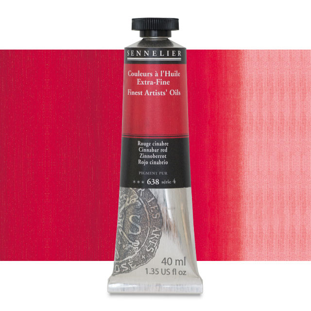 Sennelier Artists' Extra-Fine Oil, Cinnabar Red, 40 ml.