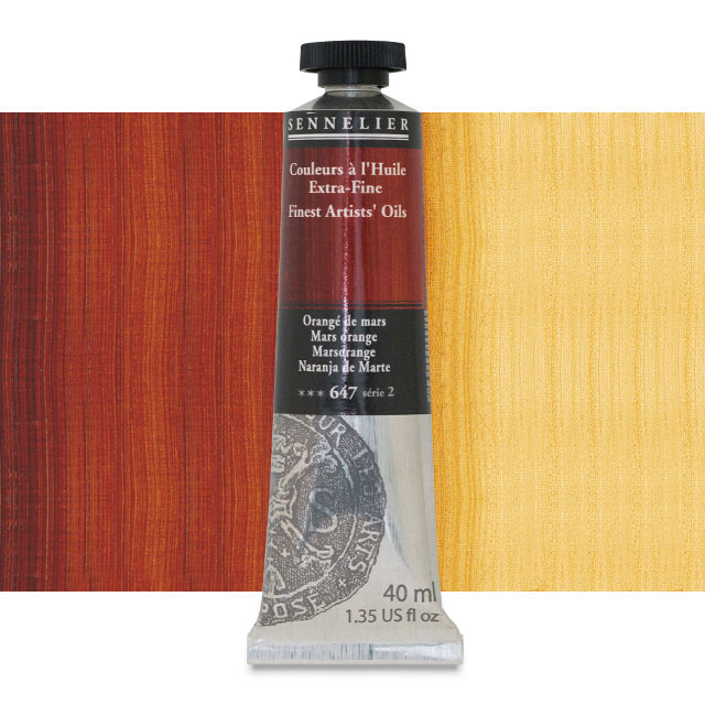 Sennelier Artists' Extra-Fine Oil, Mars Orange, 40 ml.