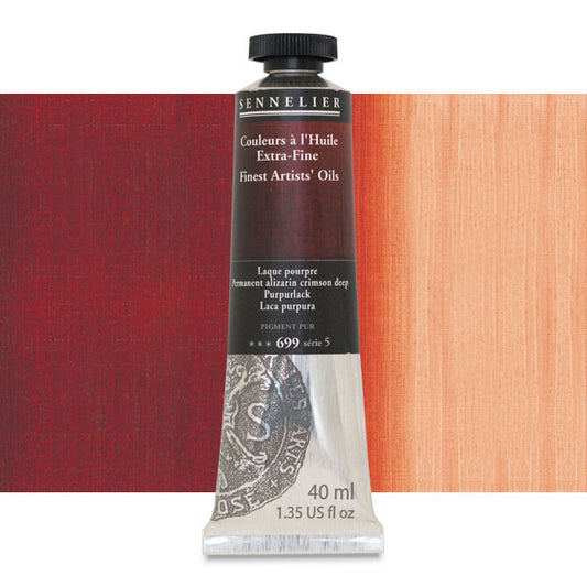 Sennelier Artists' Extra-Fine Oil, Permanent Alizarin Crimson Deep, 40 ml.