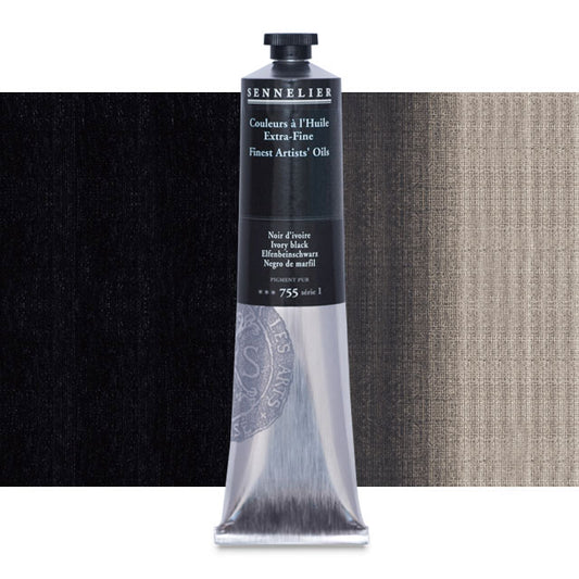 Sennelier Artists' Extra-Fine Oil, Ivory Black, 200 ml.