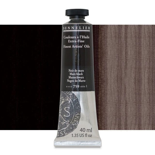 Sennelier Artists' Extra-Fine Oil, Mars Black, 40 ml.