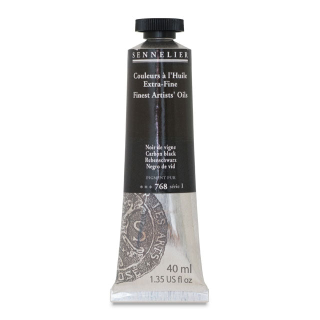 Sennelier Artists' Extra-Fine Oil, Carbon Black, 40 ml.