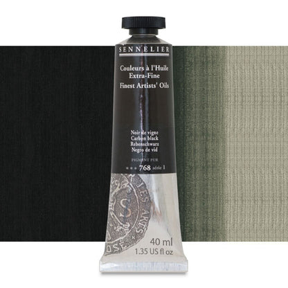 Sennelier Artists' Extra-Fine Oil, Carbon Black, 40 ml.