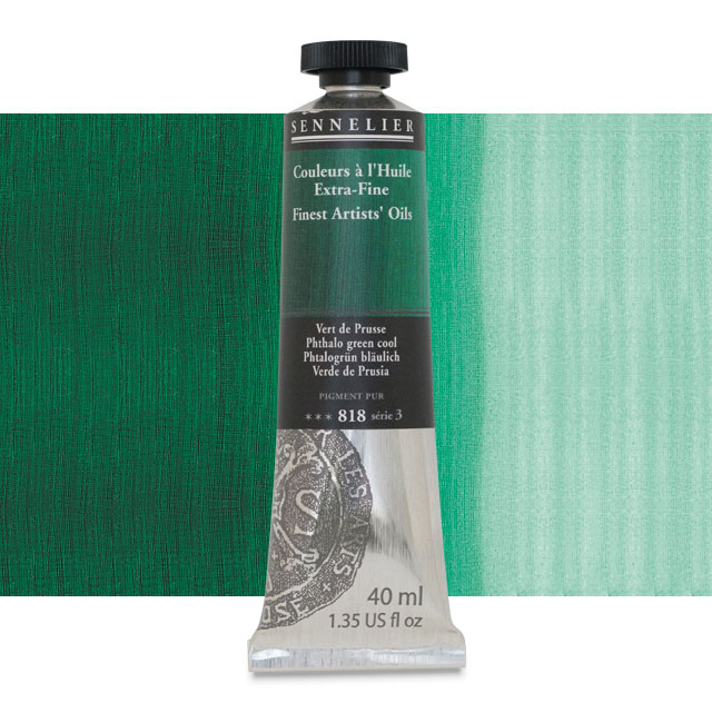 Sennelier Artists' Extra-Fine Oil, Phthalo Green Cool, 40 ml.