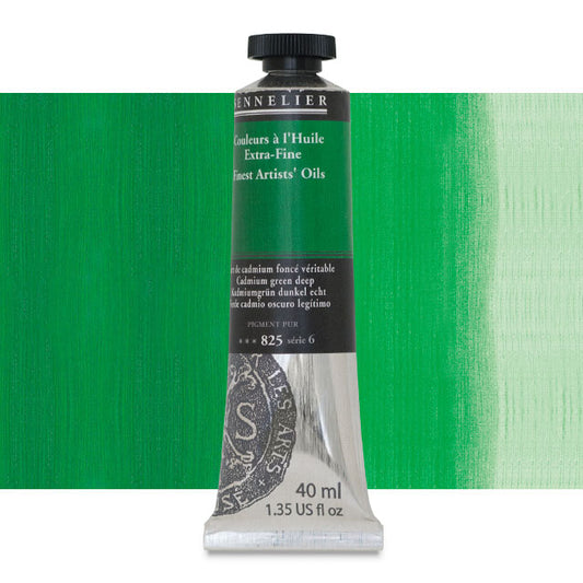 Sennelier Artists' Extra-Fine Oil, Cadmium Green Deep, 40 ml.