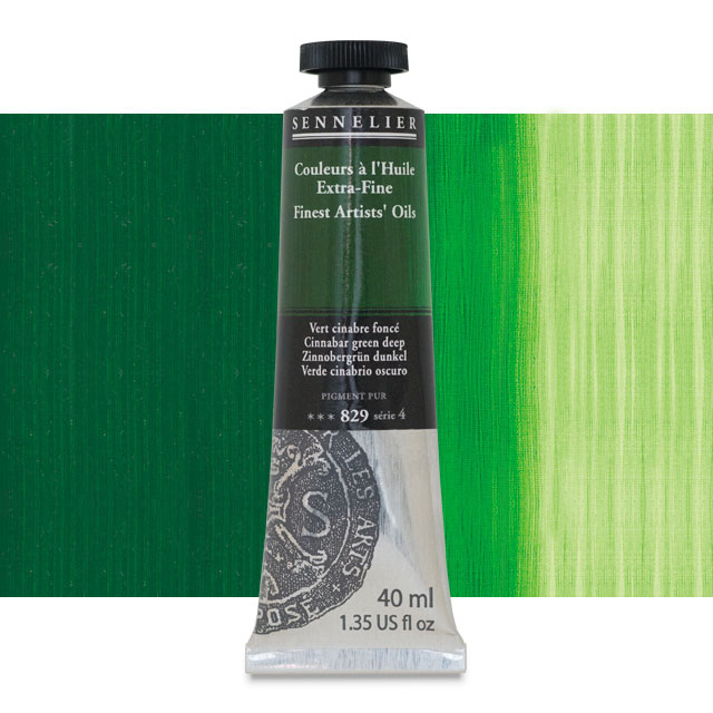 Sennelier Artists' Extra-Fine Oil, Cinnabar Green Deep, 40 ml.