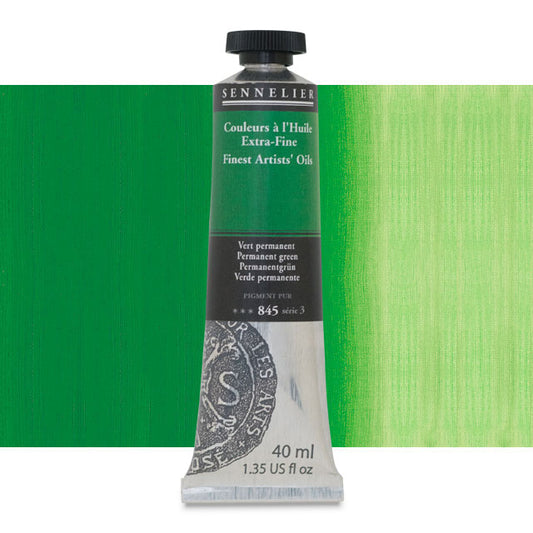 Sennelier Artists' Extra-Fine Oil, Permanent Green, 40 ml.