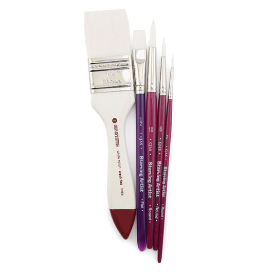 Starving Artist White Synthetic Brush Starter Set 2