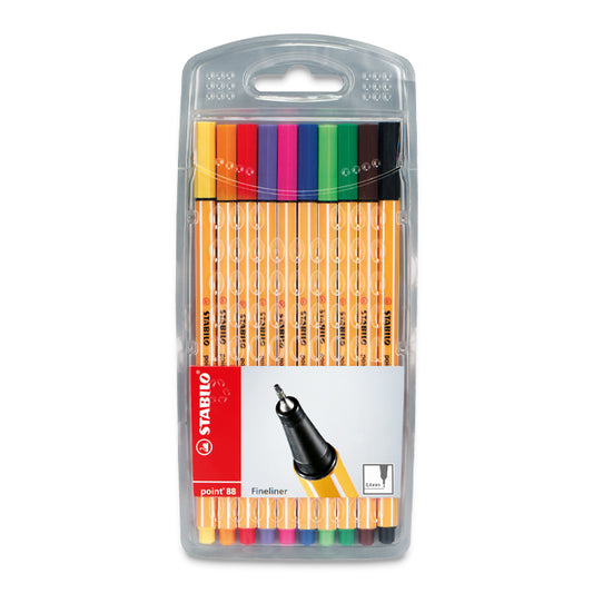 Stabilo Point 88 Fineliner Pen Set - Assorted Colors, Set of 10