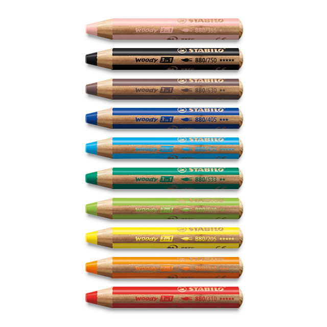 Woody 3 in 1 Colored Pencils - Set of 10