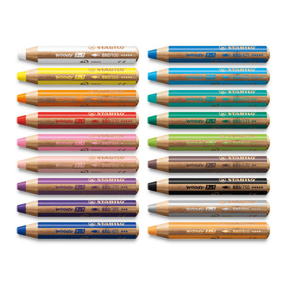 Woody 3 in 1 Colored Pencils - Set of 18