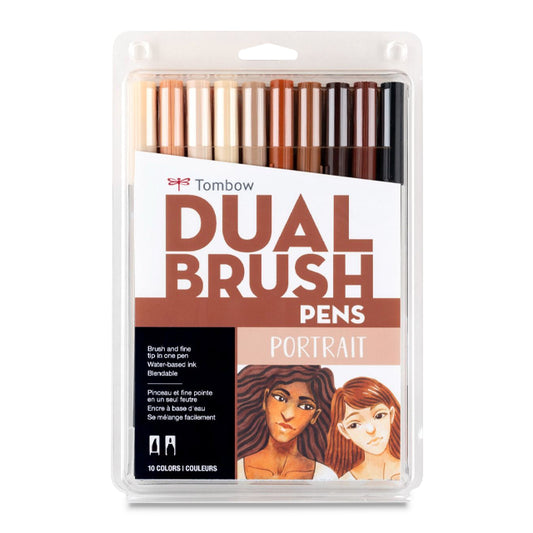 Dual Brush Pens, Portrait Colors, Set of 10