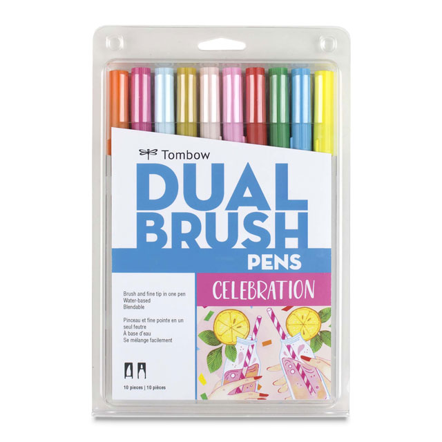 Dual Brush Pen Set, Celebration Colors, Set of 10