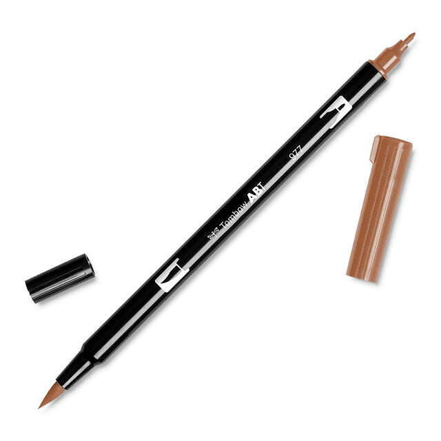 Dual Brush Pen, Saddle Brown