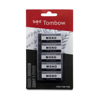 Tombow Mono Eraser, Black, Small, 5 Pack