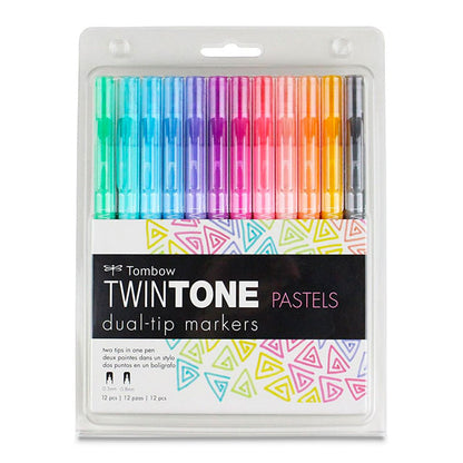 TwinTone Markers, Pastel Colors, Set of 12