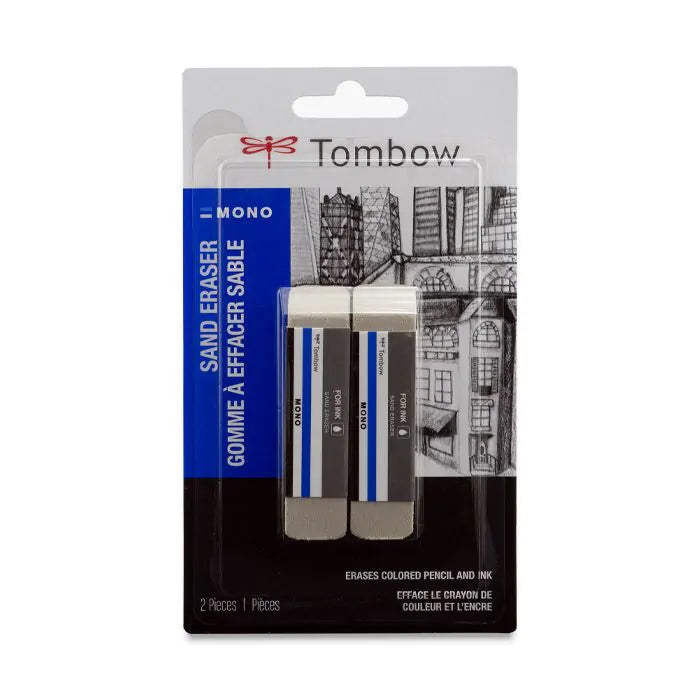 Tombow Mono Sand Colored Pencil Eraser, 2 Pack