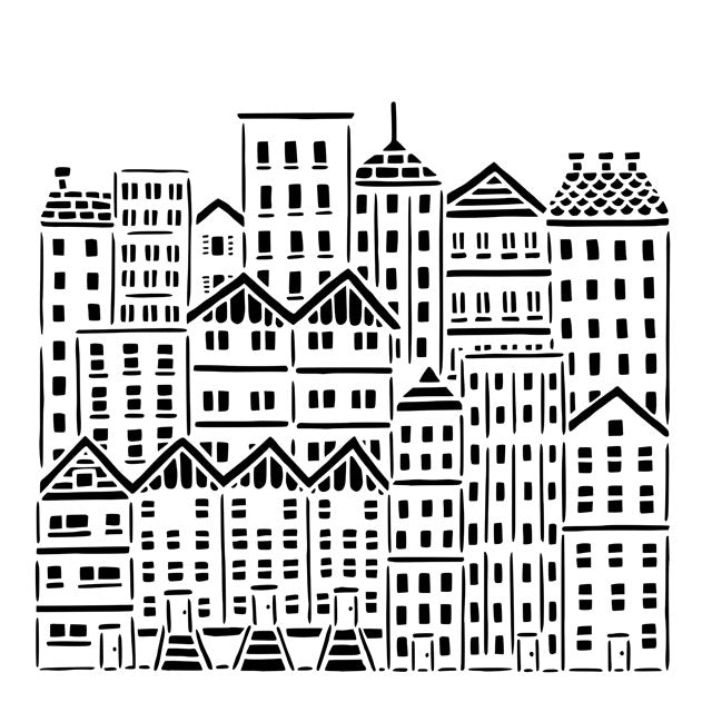 The Crafter's Workshop Stencil - City Buildings