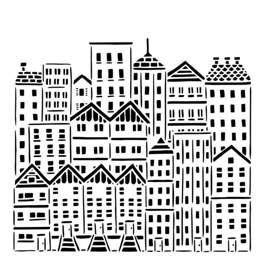 The Crafter's Workshop Stencil - City Buildings