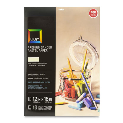 Sanded Pastel Paper Sheet Pack, 400 Grade, 12" x 18"