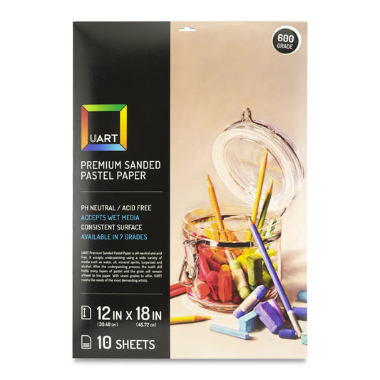 Sanded Pastel Paper Sheet Pack, 600 Grade, 12" x 18"