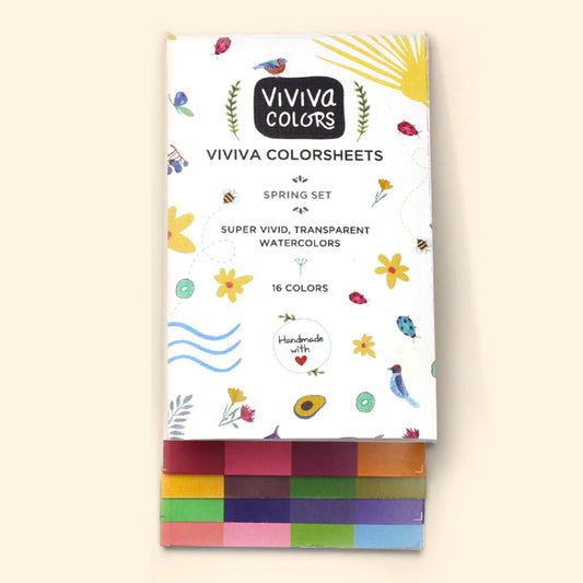 Viviva Colorsheets Watercolor Set - Spring, Set of 16 Colors