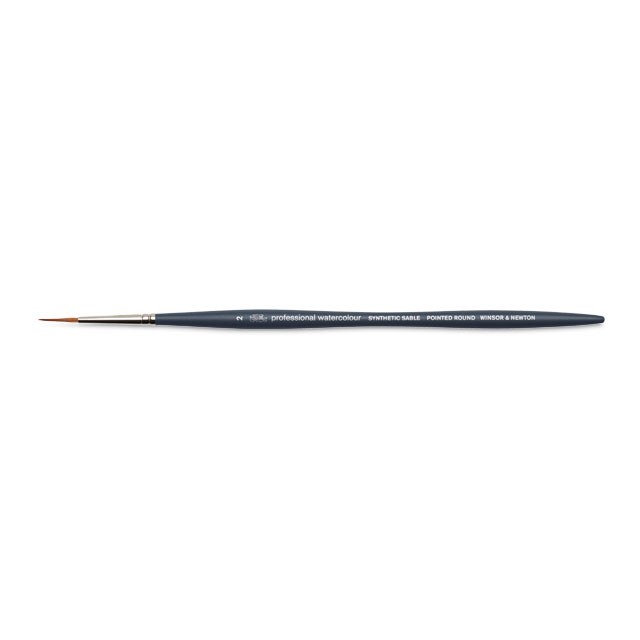 Professional Watercolor Synthetic Sable Brush - Pointed Round, Size 2