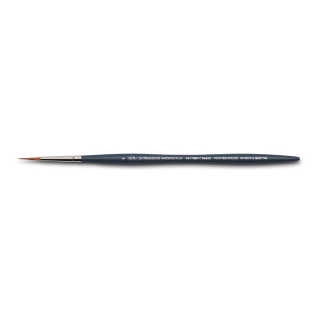 Professional Watercolor Synthetic Sable Brush - Pointed Round, Size 4