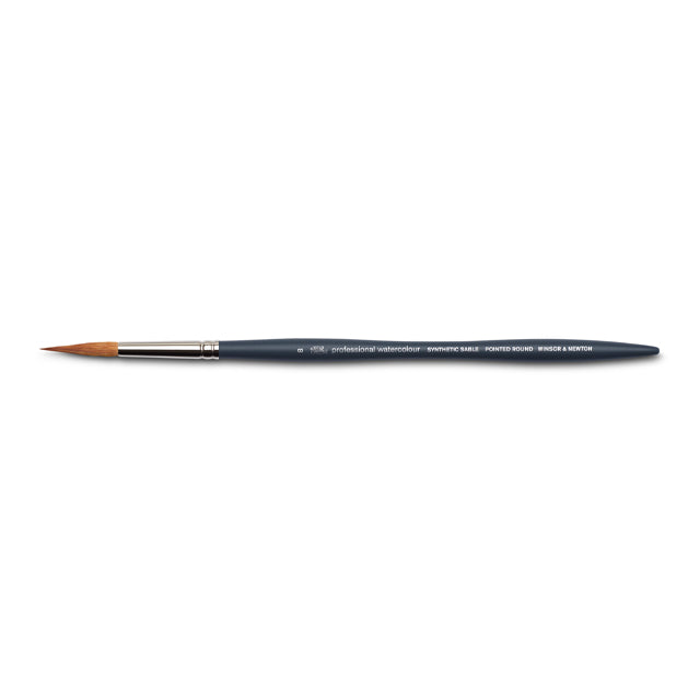 Professional Watercolor Synthetic Sable Brush - Pointed Round, Size 8