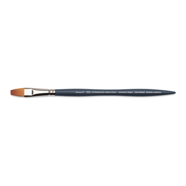 Professional Watercolor Synthetic Sable Brush - One Stroke, Size 1/2"