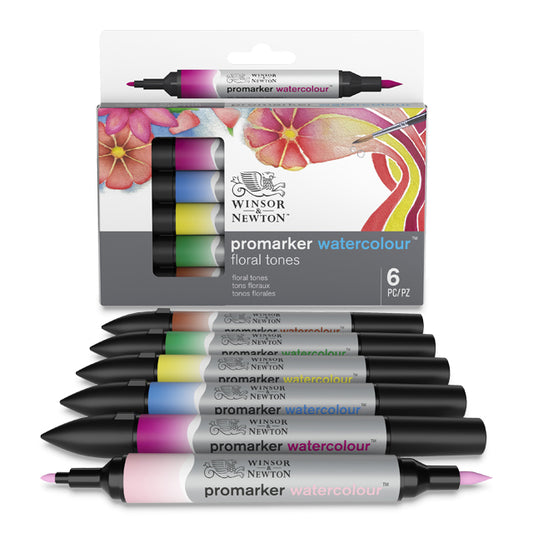 ProMarker Watercolor Markers, Set of 6 Floral Tones