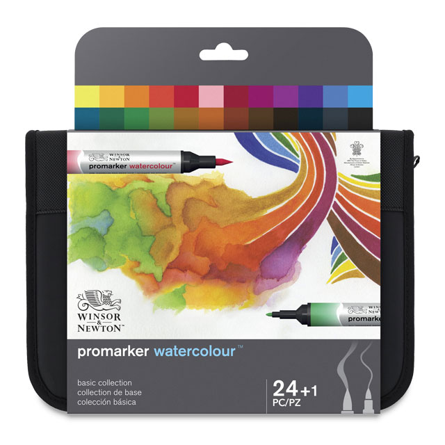 ProMarker Watercolor Markers - Basic Collection, Set of 24 with Case