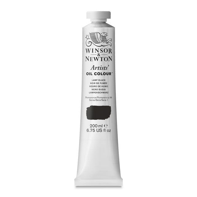 Artists' Oil Color, Lamp Black, 200 ml.