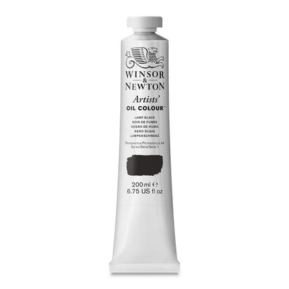 Artists' Oil Color, Lamp Black, 200 ml.