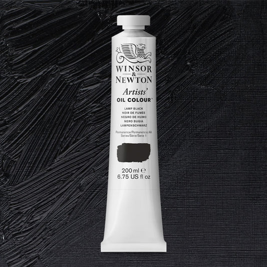 Artists' Oil Color, Lamp Black, 200 ml.