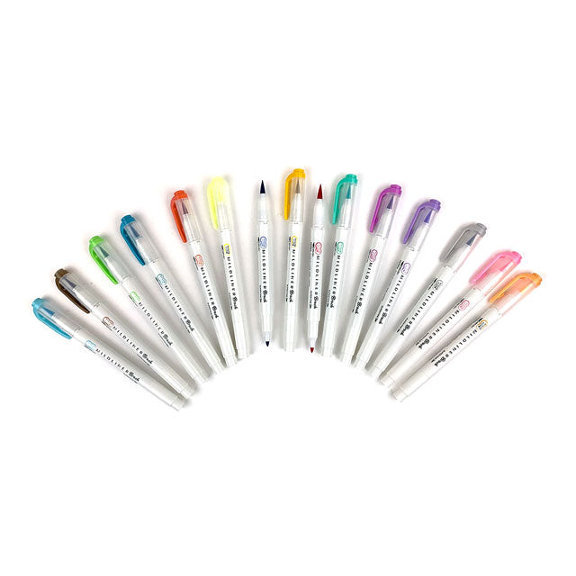 Mildliner Double Ended Brush Pen Set of 15